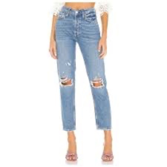 We The Free People Fast Times High Rise Distressed Button Fly Mom Jean - Picture 2 of 9